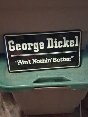 Vintage George Dickel Black and White License Plate Sign